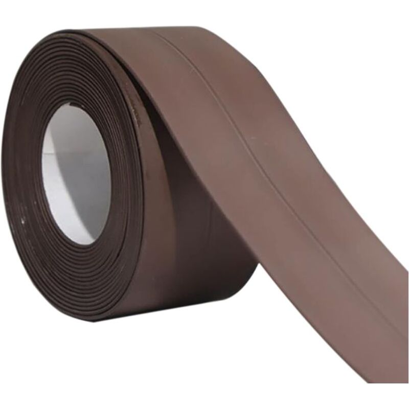 Bande De Calfeutrage Marron Pe Flexible Auto-adhésif Ruban D'Étanchéité Étanche Bande D'Étanchéité Pour Cuisine, Salle De Bain, Baignoire, Toilettes, Sol Mural (129 X 1,5 Po)
