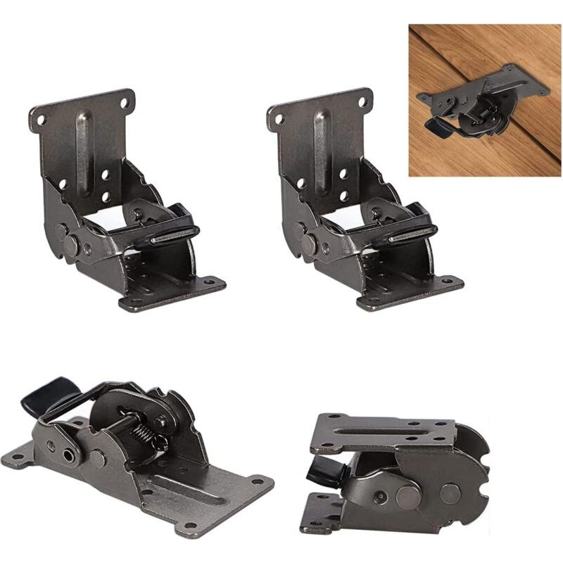 0-90-180 Degrés Charnière Pliante Autobloquante Le Panneau D'Extension De Table Rabattable Support Pliable Raccords Pour Établi Pliant En Fer Avec Bronze Foncé Paquet De 4
