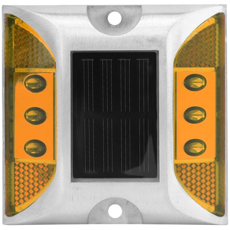 Le Marqueur De Sol D'Énergie Solaire De Led Allume La Lampe De Pointe D'Autoroute D'Allée Extérieure Imperméable À L'Eau Jaune