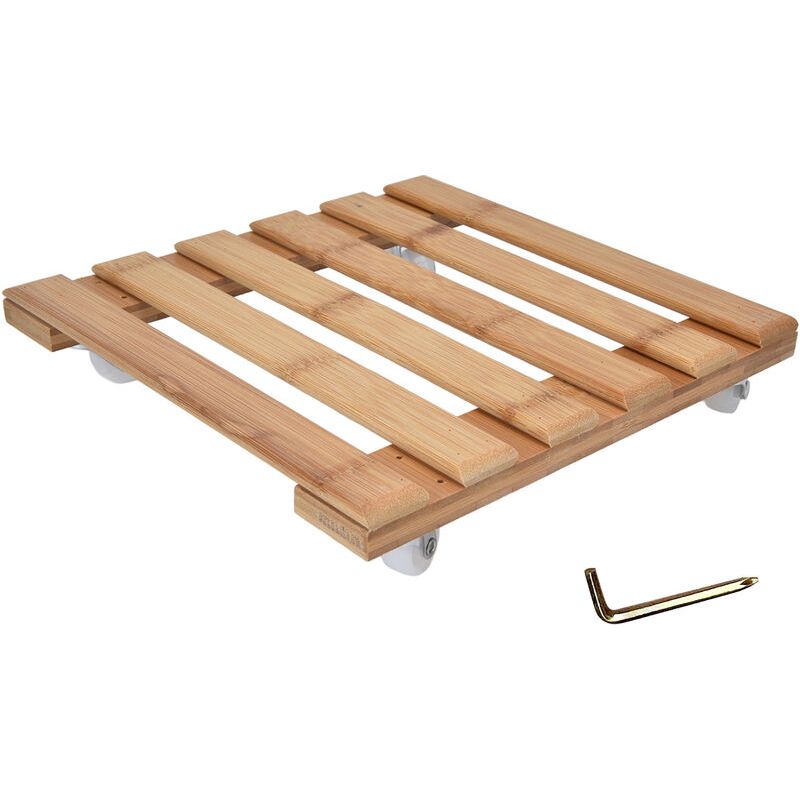 Sjlerst Support De Base À Roulettes Pour Plantes, Carré Avec Roulette Amovible À 360 ° Pour Pot De Fleurs 25x25cm S