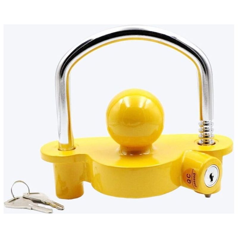 Antivol Remorque Antivol Remorque Attelée Cadenas Remorque Antivol Caravane Universel Pour Remorque Caravane Bateau Boule D'Attelage Verrouillage 2 Clés，verrou D'Attelage De Remorque Avec 2 Clés En Ac