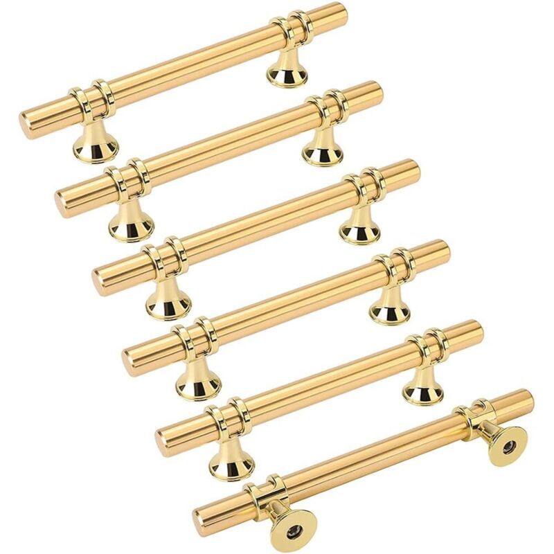 Lot De 6 Poignée De Meuble Poignée De Meuble Cuisine Poignee Doree -poignee De Cuisine Or Poignee Tiroir En Alliage De Zinc Entraxe 128mm