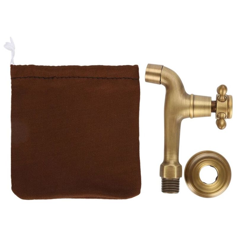 Sjlerst Robinet Laiton Antique, Robinet De Jardin En Laiton Massif Vintage Fixé Au Mur Filetage G1 / 2 Pour Piscine Lavabo Evier De Cuisine(long)
