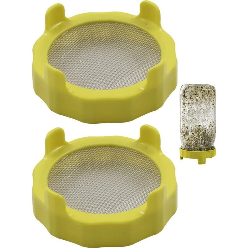 Couvercles De Germination 2pcs Mason Jar Couvercles De Germination Couvercle De Germination En Plastique Avec Écran En Acier Inoxydable Pour Bocaux À Large Bouche