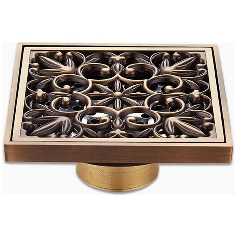 Égouttoir De Douche Égouttoir Salle De Bains Toilette Cuisine Balcon Déodorant Drain De Déchets Grille Crépine Couvercle Créatif Contemporain Laiton 1pc Au Sol, Or