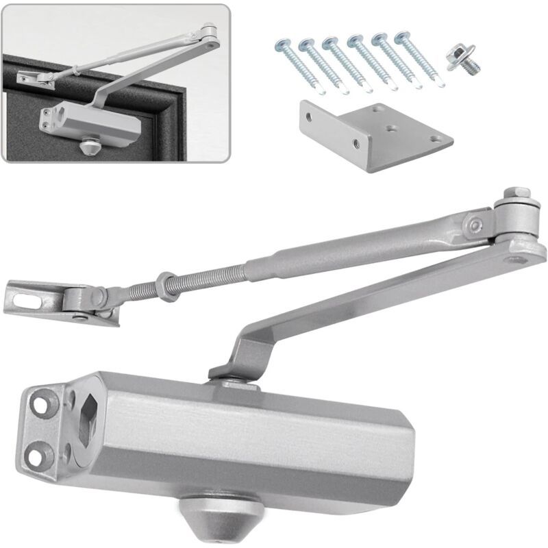 Aougo – Ferme-porte Hydraulique Automatique – Dispositif D'Arrêt Réglable – Charge 20-40 Kg – Pour Portes En Bois Et Métal – Vitesse De Fermeture Ajustable