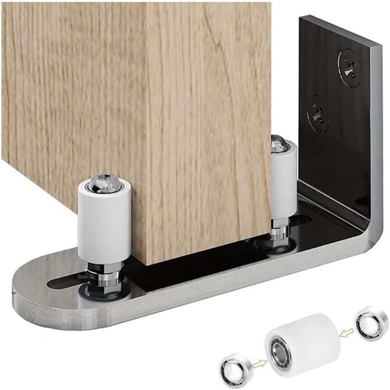 Ajustable Guide De Plancher Mur/porte Guide Inférieur Pour Porte En Bois Coulissante, Argenté