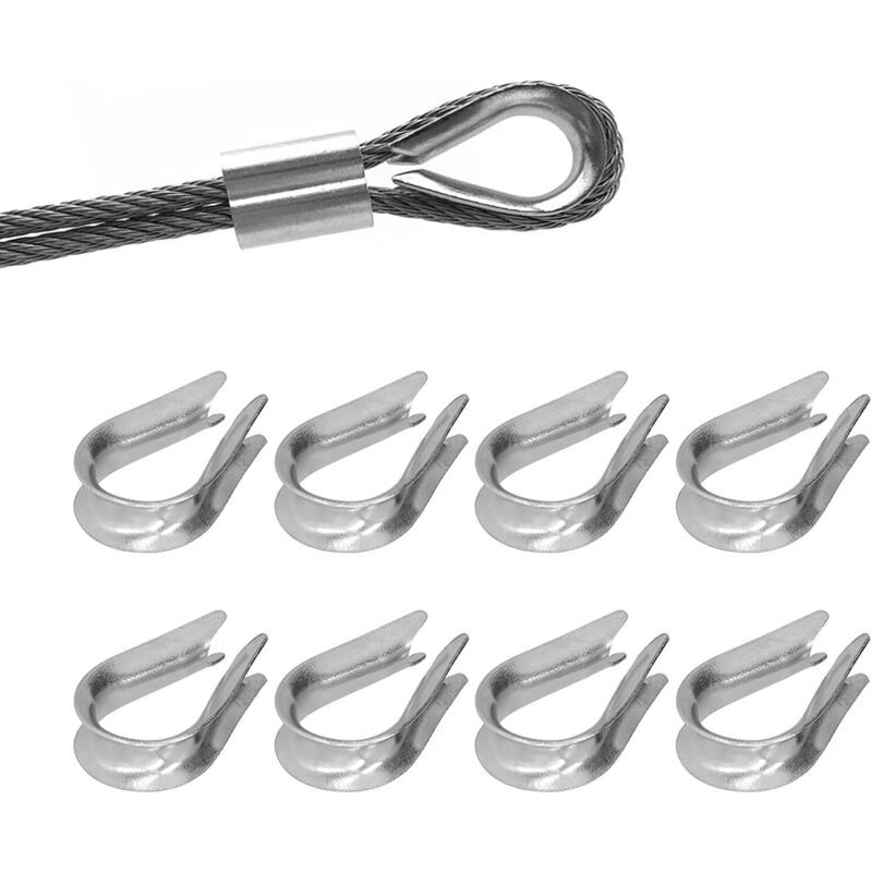 50 Pièces Câble Métallique Cosse Câble Métallique Clips Outils De Gréement De Câble En Acier Inoxydable Pour La Construction Navale(m4 (4 Mm))