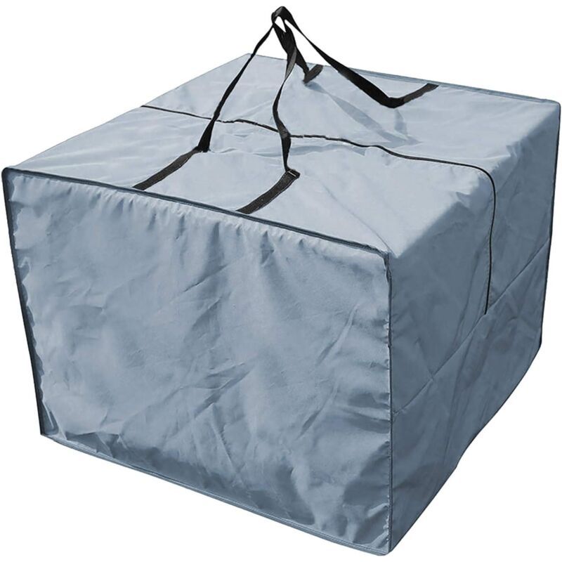 Rangement Pour Coussin Salon Jardin, Housse Protection Multifonctionnelle Extérieure Imperméable, 80x80x60cm,gris