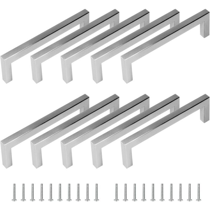 10 X 128 Mm Trou De Perçage En Acier Inoxydable Argent Poignées De Meubles Poignée De Barre (diamètre Du Tube: 12 X 12 Mm)