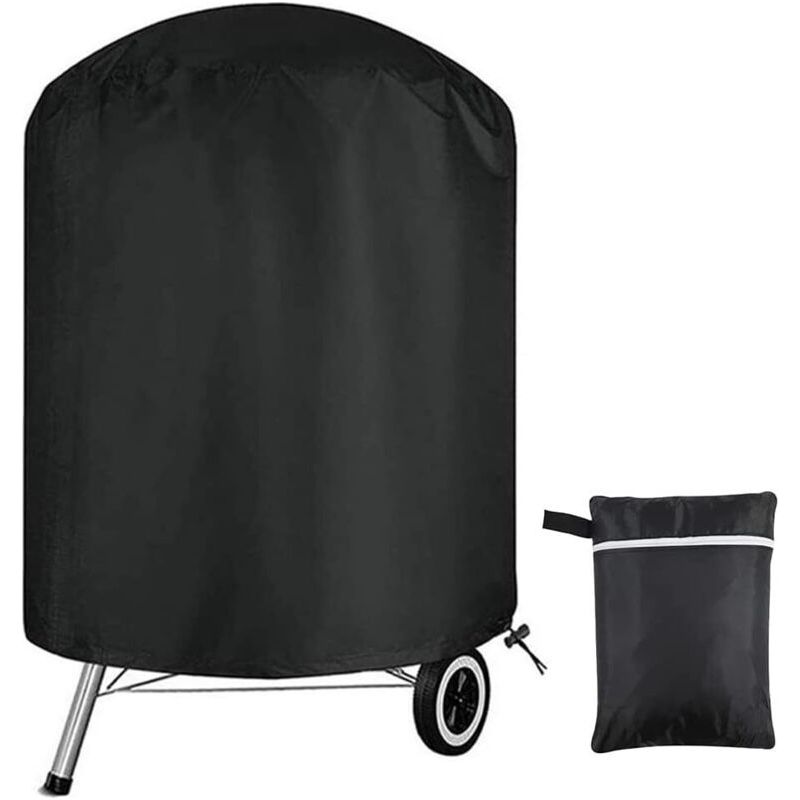 Housse Barbecue Rond, Oxford 210d Bâche De Protection Barbecue, Housse De Barbecue, Bâche Imperméable Pour Barbecue Grill Exterieur, Imperméable, Coupe-vent, Résistant Aux Uv (61x70cm)