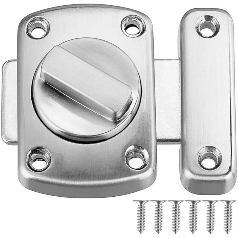 Loquet Verrou De Porte De Salle De Bain De Fenêtre De Cabinet Pivotant Verrou De Sécurité À Loquet,argenté