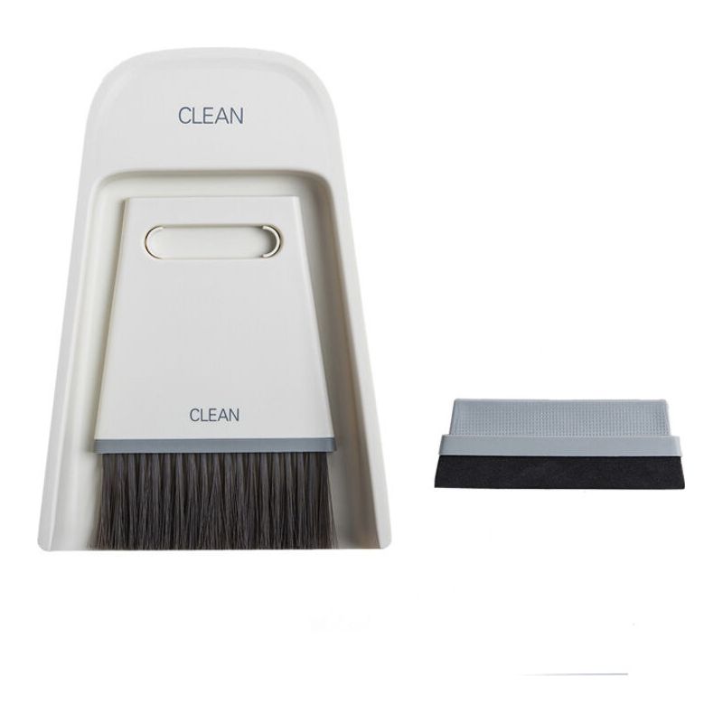 Ensemble De Pelle À Poussière De Balai, Balais De Poussière Table De Bureau Mini Balai De Nettoyage De Pelle À Poussière Brosse De Nettoyage Essuyage Outils De Nettoyage(gris Blanc)