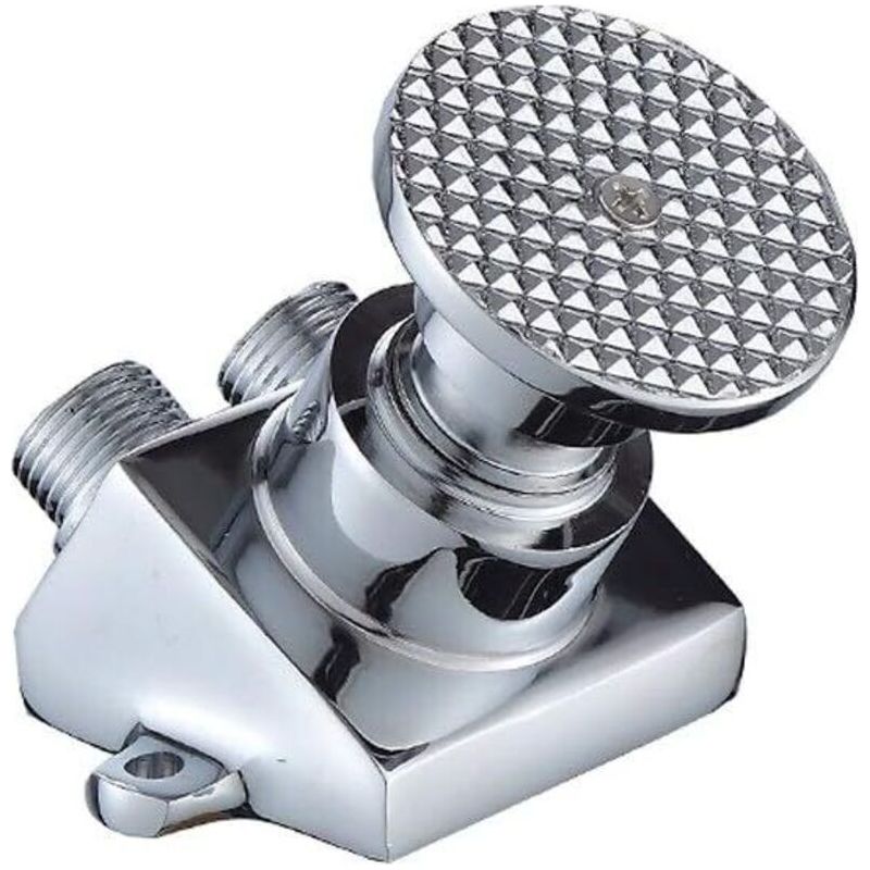 Aougo – Robinet À Pédale En Cuivre Et Alliage De Zinc – Multi-poli Chromé – Contrôle Hygiénique Du Débit D'Eau Froide – Pour Cuisines Et Hôpitaux