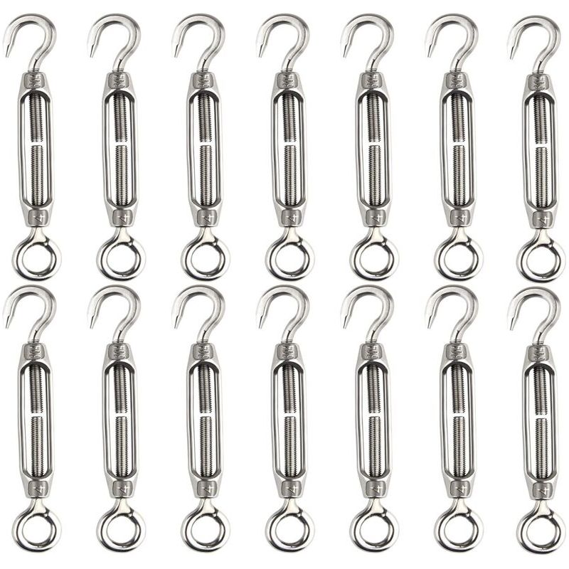 14 Pièces Tendeur De Fil De Tendeur M4 Crochet Et Oeil Tendeur De Tendeur 304 Tendeurs En Acier Inoxydable Tension De Corde Robuste