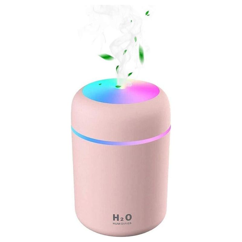 Humidificateur D'Air, Mini Humidificateur Usb Ultrasonique Avec 7 Couleurs De Lumière Breath, Mode 2 Brumes, Arrêt Automatique, Pour Chambre Bureau Auto Maison Bébé (rose)