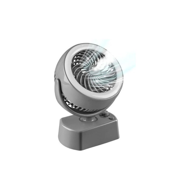 Ventilateur Bureau Sans Fil, Ventilateur Brumisateur Portable, Ventilateur De Table Rechargeable, Ventilateur De Bureau Silencieux Usb, Mini Ventilateur Humidificateur Veilleuse A Pile Voyage (gris)