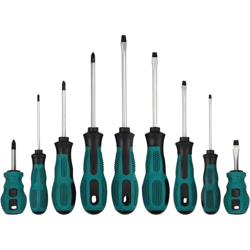 9pcs Jeu De Tournevis Inclure Tournevis Pour Vis Cruciformes Et Vis À Fente Avec Anneau Magnétique Et Tapis De Rangement À Vis