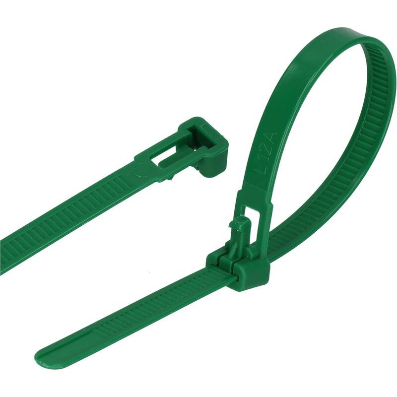 Lot De 100 Serre-câbles Réutilisables (7,6 Mm X 250 Mm, Vert)