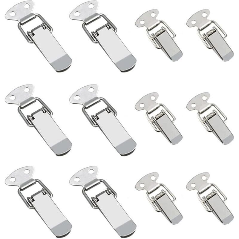 12 Pièces Serrure De Tension Verrouillage De Levier De Verrouillage De Boîte En Acier Inoxydable Avec Haute Étanchéité Pour Coffre-fort De Coffre De Tiroir De Boîte À Outils(2 Tailles)