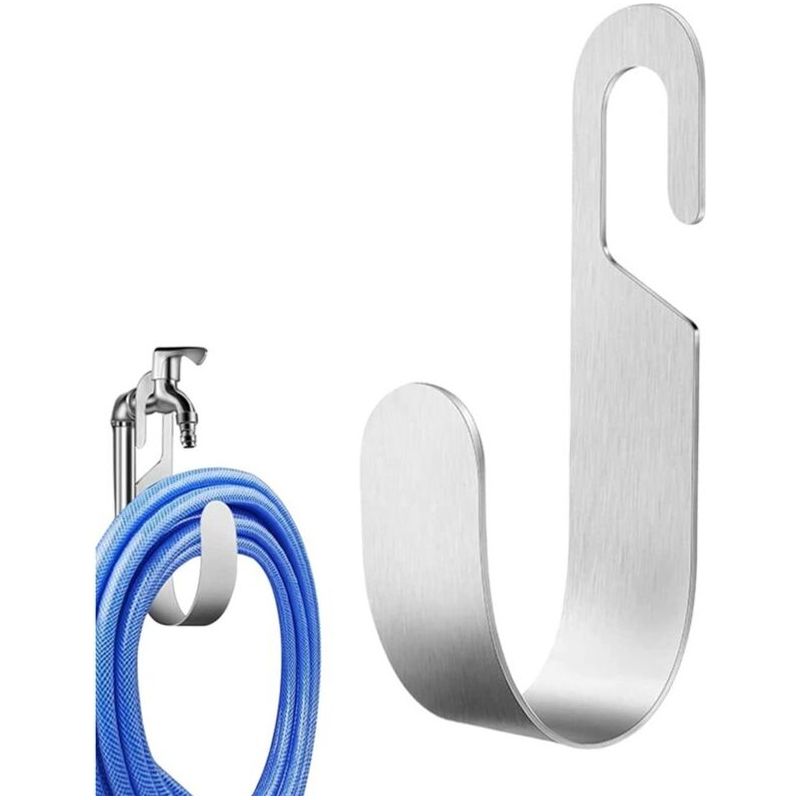 Aougo – Support Mural Pour Tuyau D'Arrosage En Acier Inoxydable – Capacité 5 Kg – Installation Sans Perçage – Dimensions Jusqu'à 30 Mètres