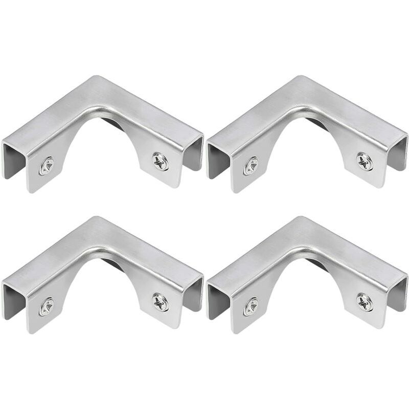 Pince À Verre, 4 Pièces De Connecteurs En Verre En Acier Inoxydable En Forme De L, Supports De Fixation À Angle Droit Pour Fixation D'Aquarium Sans Bord Armoire, Pour Verre De 5 À 8 Mm