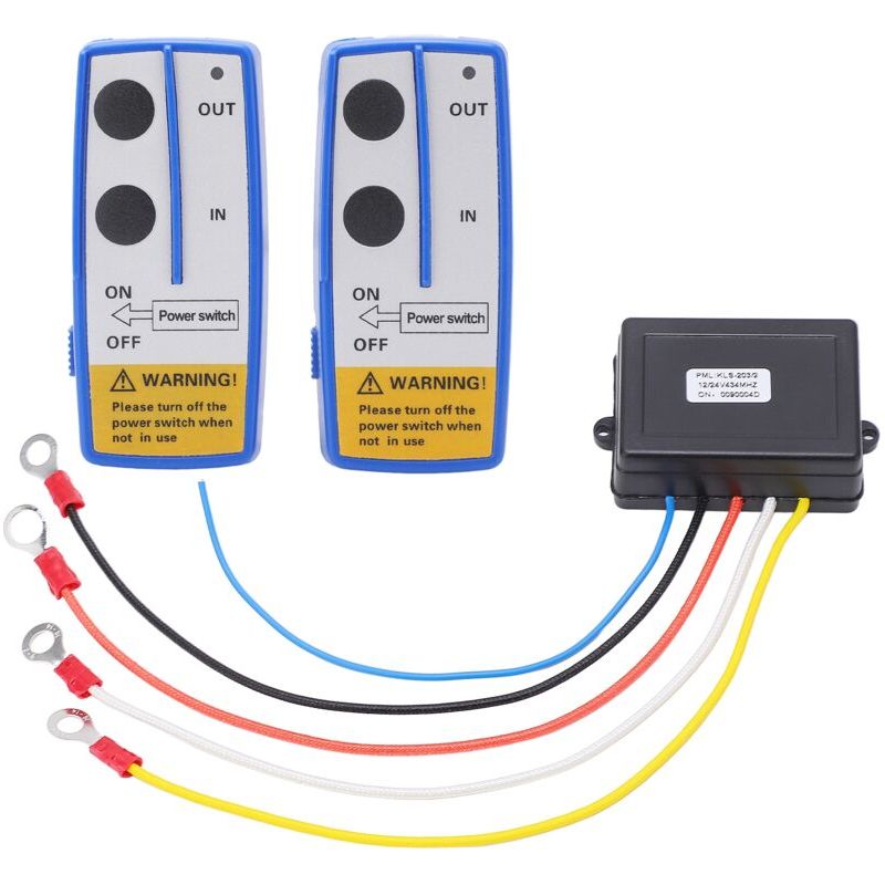 Sjlerst Kit De Télécommande De Treuil Sans Fil De 75 Pieds, Alimenté Par Batterie, Antenne Intégrée, Indicateur Led Universel Pour Voiture, Atv, Camion