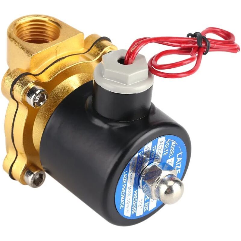 Aougo – Electrovanne Normalement Fermée 220v – Alliage De Zinc – Raccord Dn1/2' – Pour Eau, Air, Huile, Diesel – Installation Horizontale