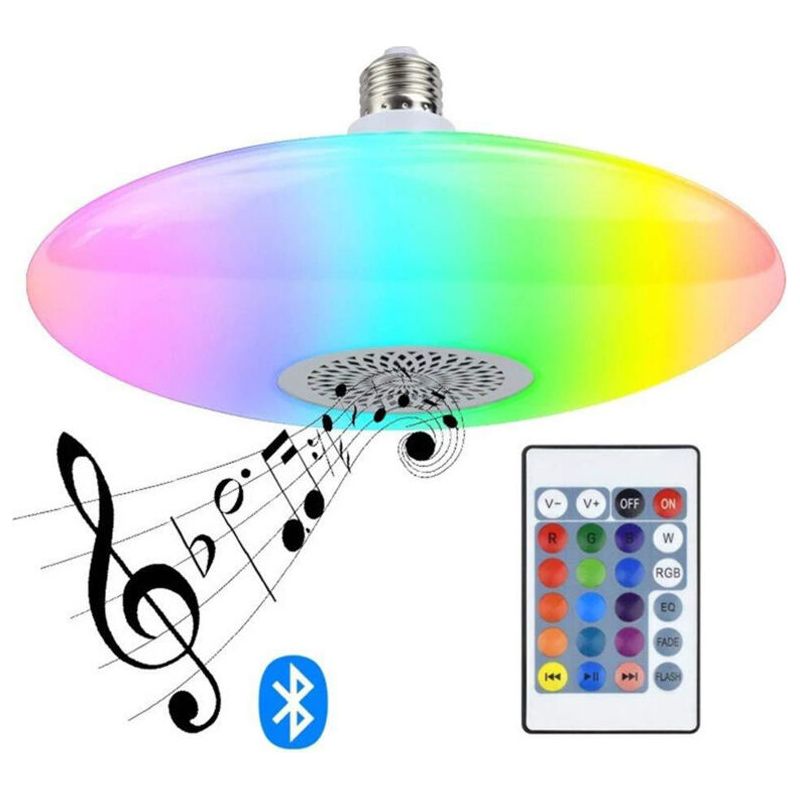 Led Lampe Ampoule Sans Fil Musique Lampe Ampoule 30w Rgb Dimmable Avec Télécommande Changement De Couleur Et Bluetooth Haut-parleur Éclairage Décoratif Pour Scène, Chambre, Fête, E27 [classe Énergétiq