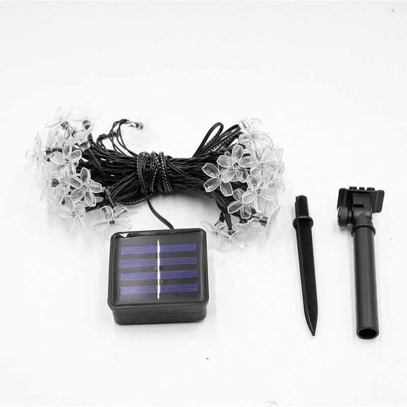 Guirlande Lumineuse Solaire Chaîne Fleur Cerise Fée 7 M 50 Led 8 Modes Extérieure Étanche Jardin Noël Patio Décoration Intérieure Multicolore [classe Énergétique A+++]
