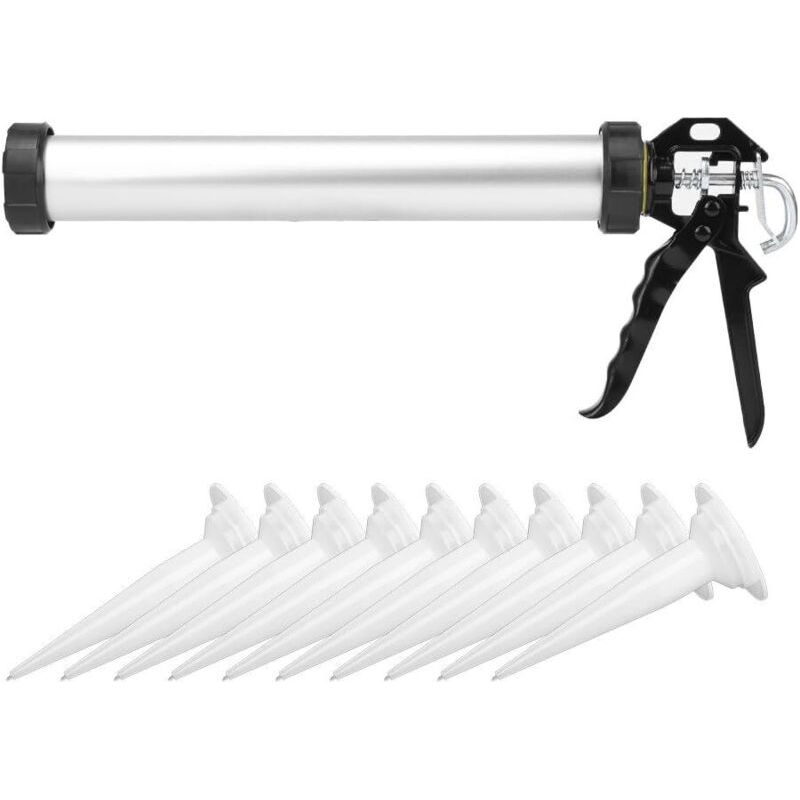 Pistolet À Calfeutrer En Silicone 600 Ml Avec 10 Buses