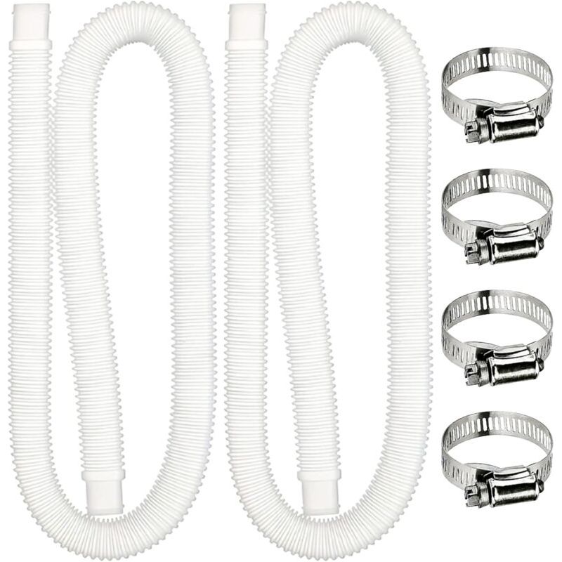 Tuyau De Rechange Pour Piscine Hors Sol, Tuyau De Remplacement De Piscine Avec 4 Colliers De Serrage En Métal, Tuyau De Filtre De Piscine