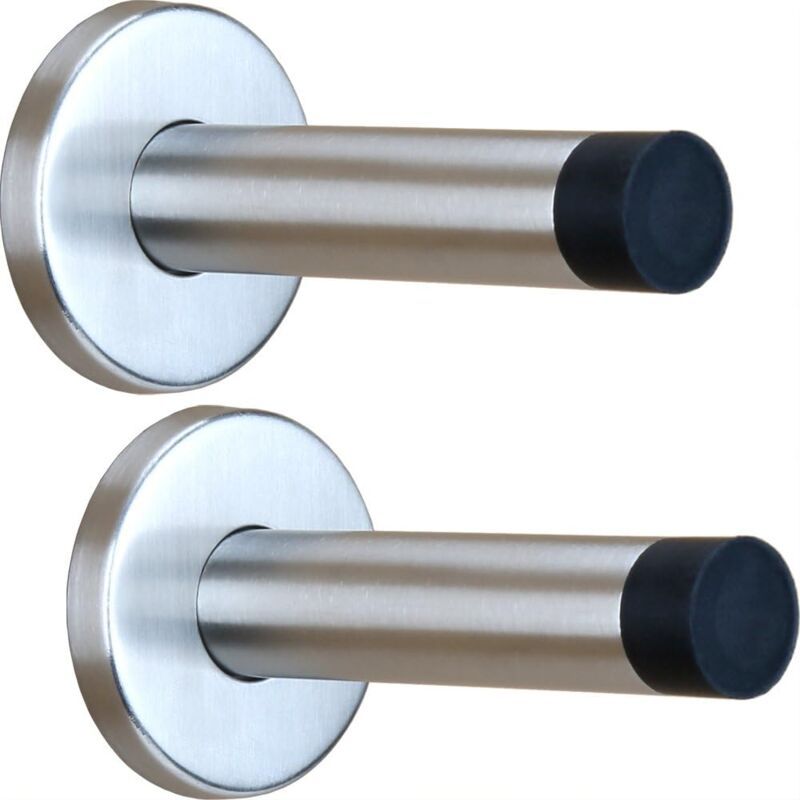 Stop Porte Robuste Pour Plinthes - Lot De 2 Stop Portes Muraux - Butee De Porte Murale En Acier Inoxydable - Butoir Arret Mural