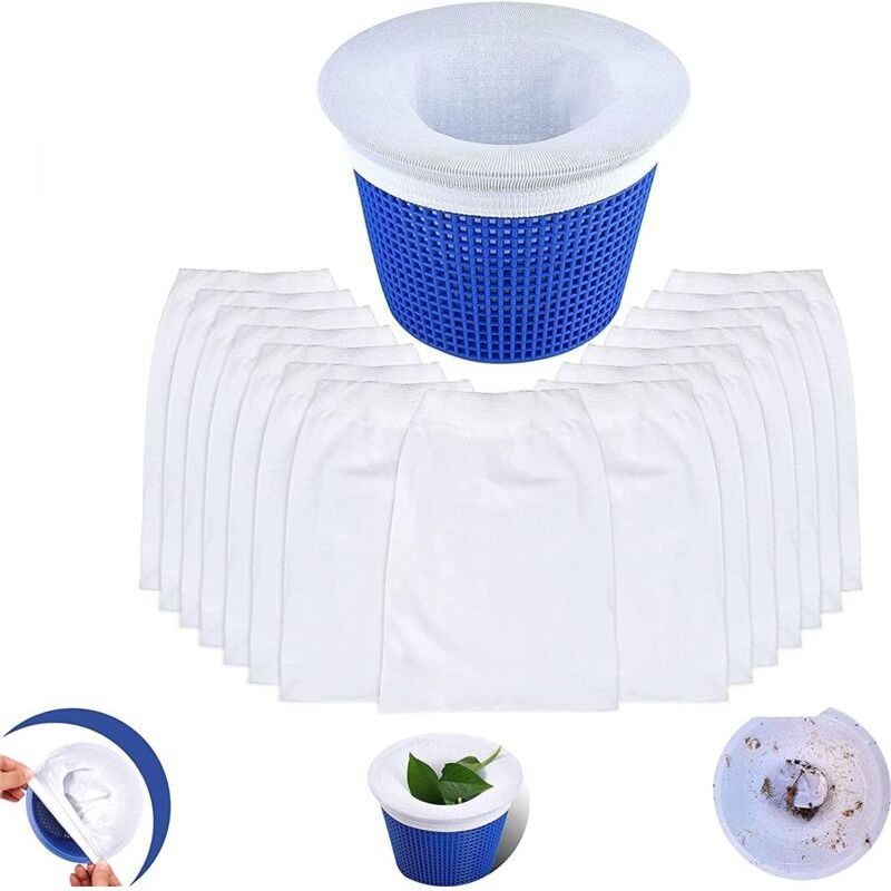 Pool Skimmer Socks,chaussette Skimmer Piscine,chaussette Filtre Piscine,prefiltre Skimmer Réutilisable(20pcs)