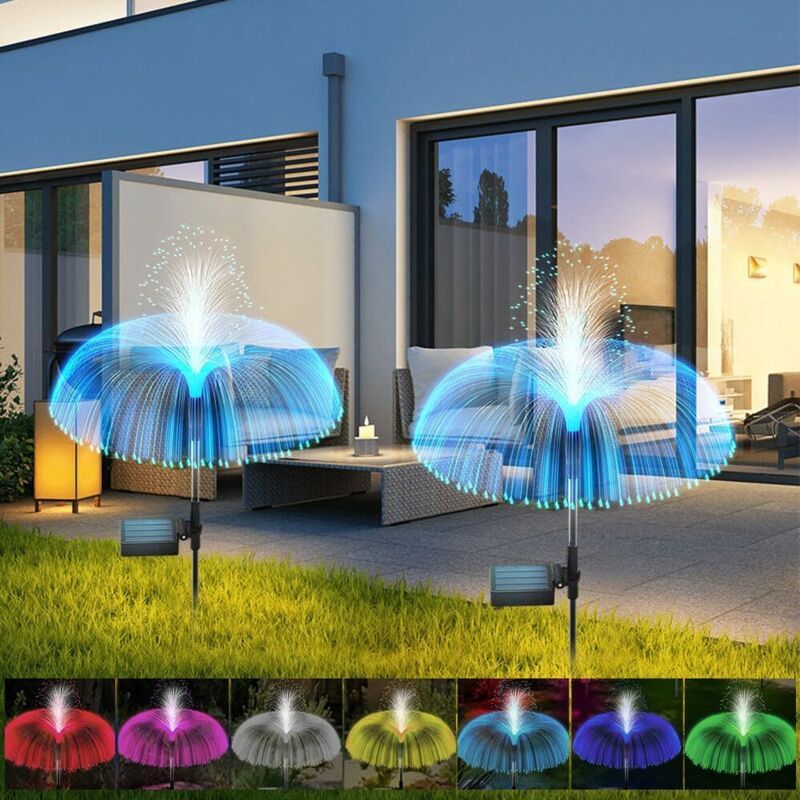 Lot De 2 Lampes Solaires Pour Jardin Extérieur,méduses,lampes Solaires De Jardin,avec Led Changeant De Couleur,étanche,fonctionne À L'Énergie Solaire