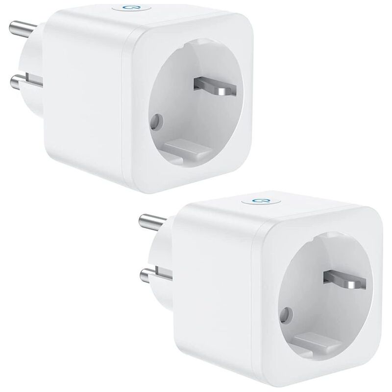 Prise De Connexion Wifi, Prise Intelligente 16a 3300w, Compatible Avec Alexa Google Home, Avec Commande Vocale Et Télécommande, Prise De Minuterie Avec Fonction Minuterie (2 Pack)