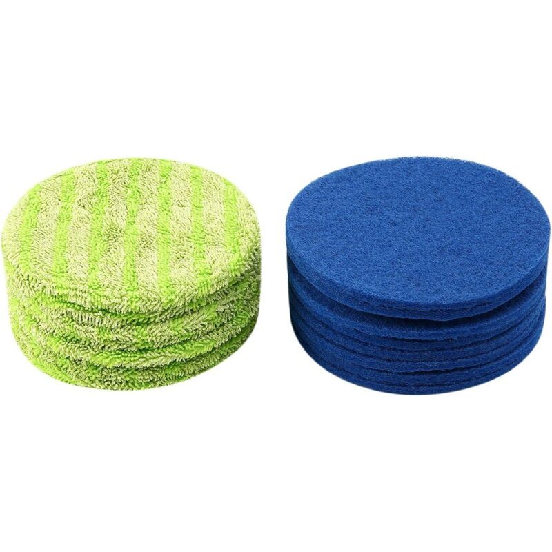Tampon De Rechange Pour Balai De Vadrouille Électrique Rotatif Sans Fil Pour Vadrouille Électrique Sans Fil Comprenant 8 Tapis En Microfibre Et 8 Joints À Usage Intérieur(16cm)