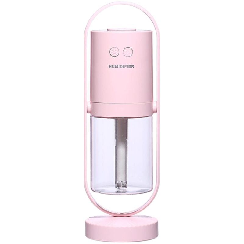 Mini Humidificateur Portable 360° Spin,ultrasons Humidificateur De Brume,usb Humidificateur De Bureau Personnel Pour Les Petites Chambres-ions Négatifs Rose(7x6,6x21,3cm)