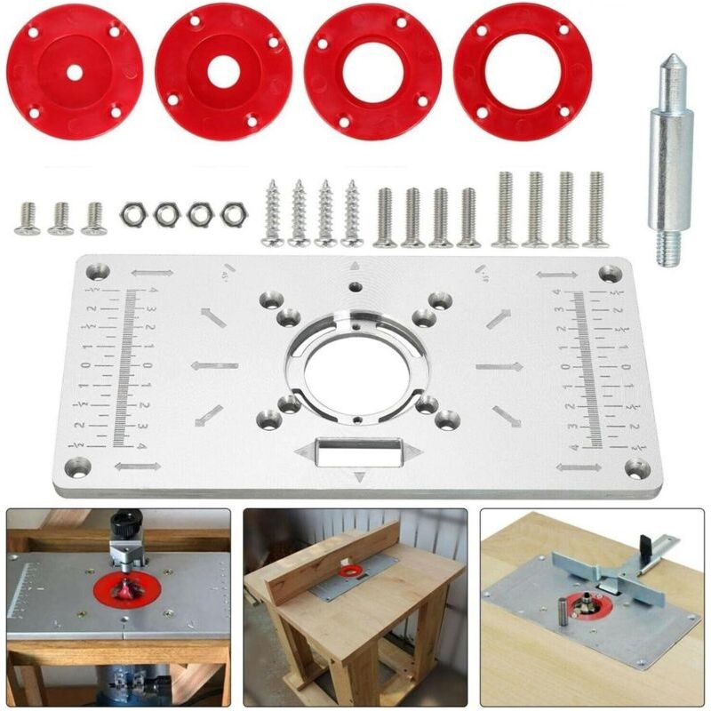 Insert De De Toupie En Aluminium,d'insertion De Routeur En Aluminium Robuste - Table De Toupie En Aluminium D'Insertion Bancs De Table De Toupie Outils En Bois Fraisage Machine De Coupe