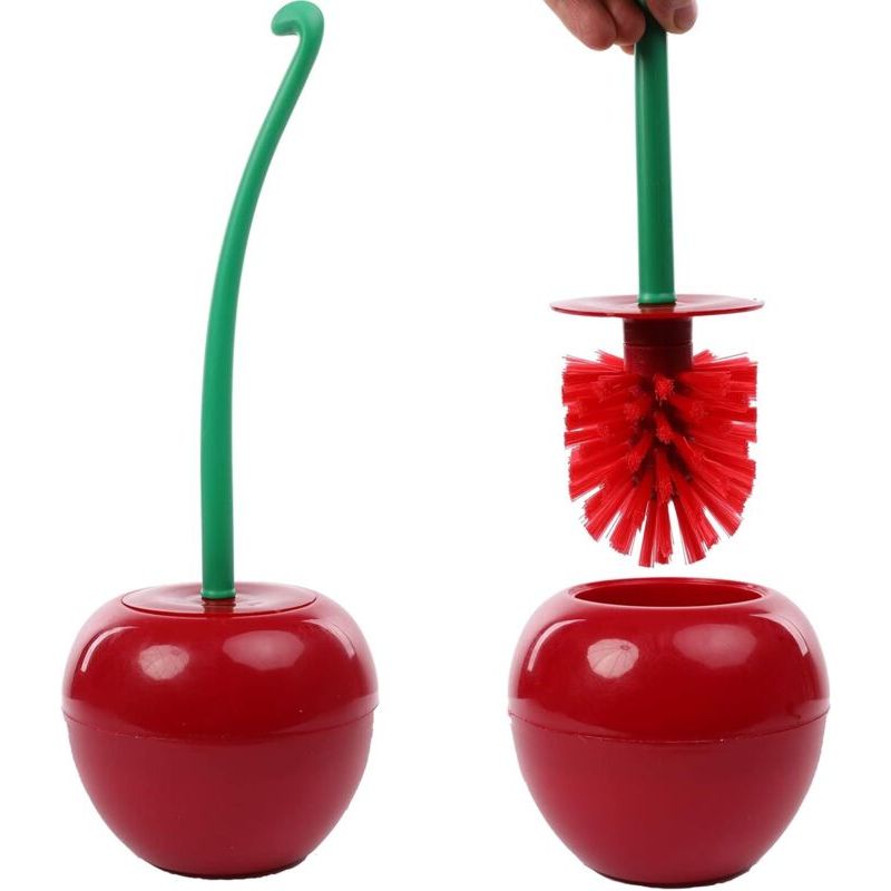 Brosse Et Support De Toilette Cerise Brosse De Toilette Plastique Brosse Toilette Cerise Brosse Wc Design Original Balayette Wc Outil De Nettoyage De Salle De Bain Décoratif