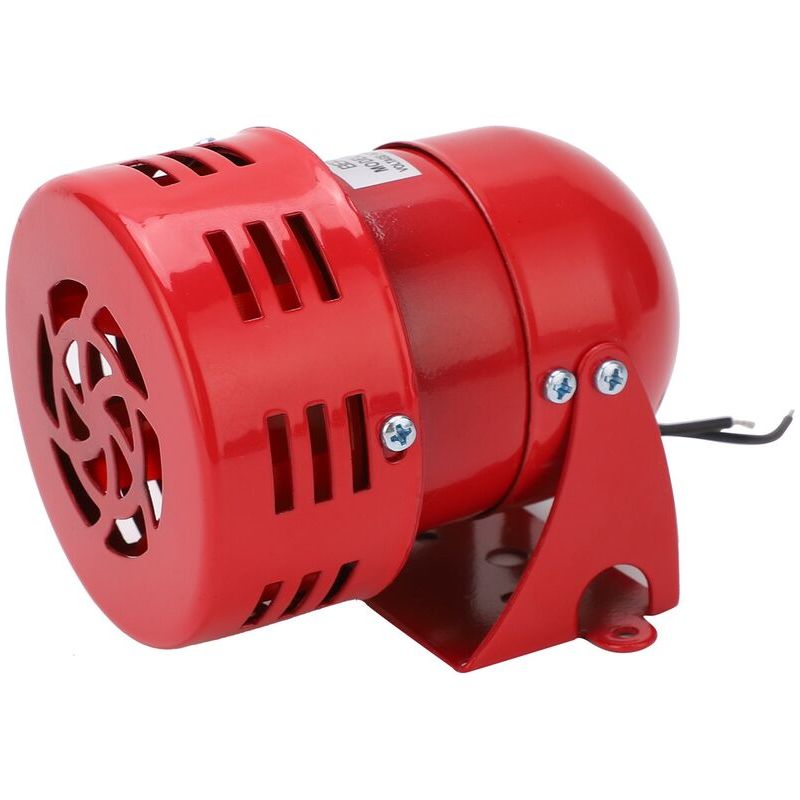 Sjlerst Sirène Alarme Ac110v Ms‑190 Puissante Sirène Extérieure Alarme 115db Rouge Moteur Fil Sirne Métal Corne Industrie Bateau Berm Alarme Sirène D'Alarme