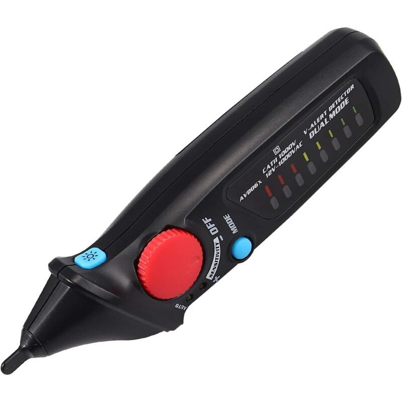 Testeur De Tension Sans Contact Électrique Détecteur De Tension Ac 12 V-1000 V/48 V-1000 V Auto/manuel Mode Double Testers Électrique Avec Led Lampe De Poche Rouge