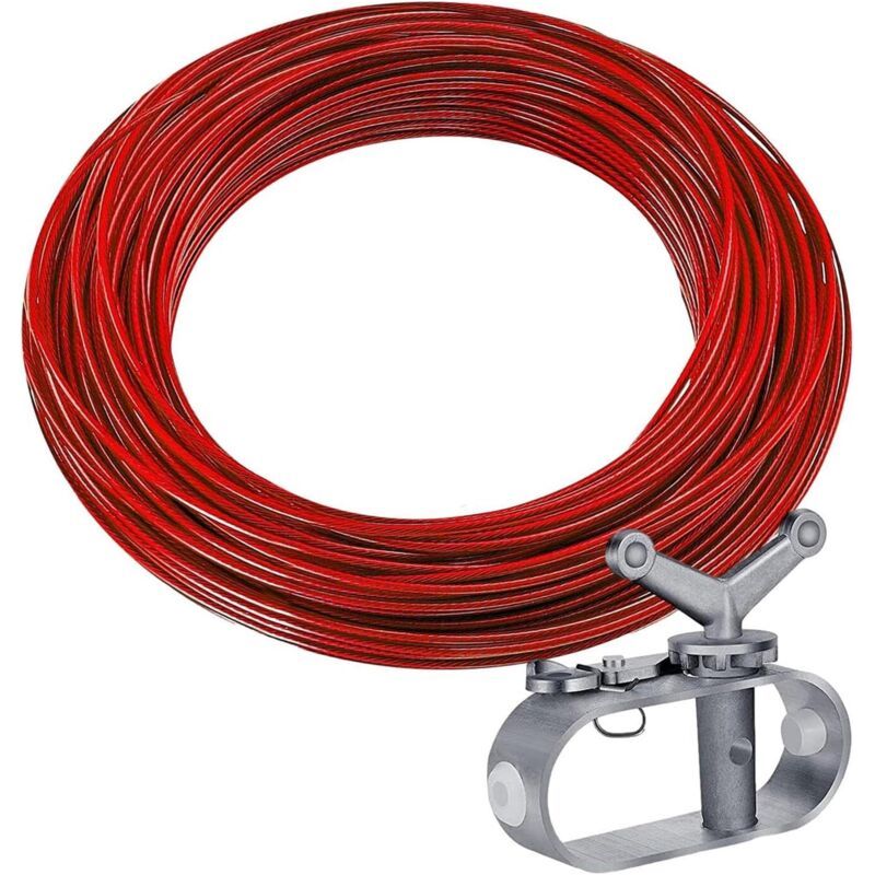 Corde De Serrage De Couverture De Piscine, Câble De Couverture De Piscine Et Kit De Treuil, Câble Rouge De Corde De Couverture De Piscine De 150 Pieds Pour La Maison Couvertures D'Hiver De Piscine Hor