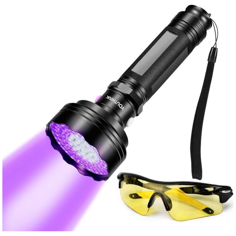 Lampe Torche Uv, Détecteur D'Urine Pour Animaux De Compagnie, Détecteur De Torche Uv Led Avec Lunettes, Détection Des Taches D'Urine De Chien Scorpion Et De Chat