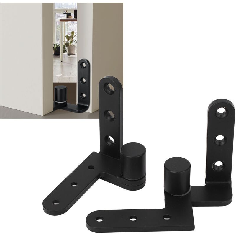 Kit De Charnières De Porte Gauche/droite En Acier Inoxydable 130 Lbs, Rotation À 270°, Pour Armoires Et Portails, Noir