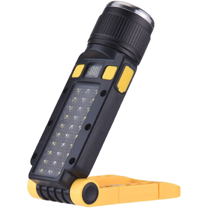 Lampe De Travail Led Rechargeable Et Pliable Avec Support Et Fixation Magnétique. Lampe Torche Portable Pour La Mécanique, La Réparation Automobile, La Maison, Le Garage, Les Urgences Et Le Camping.