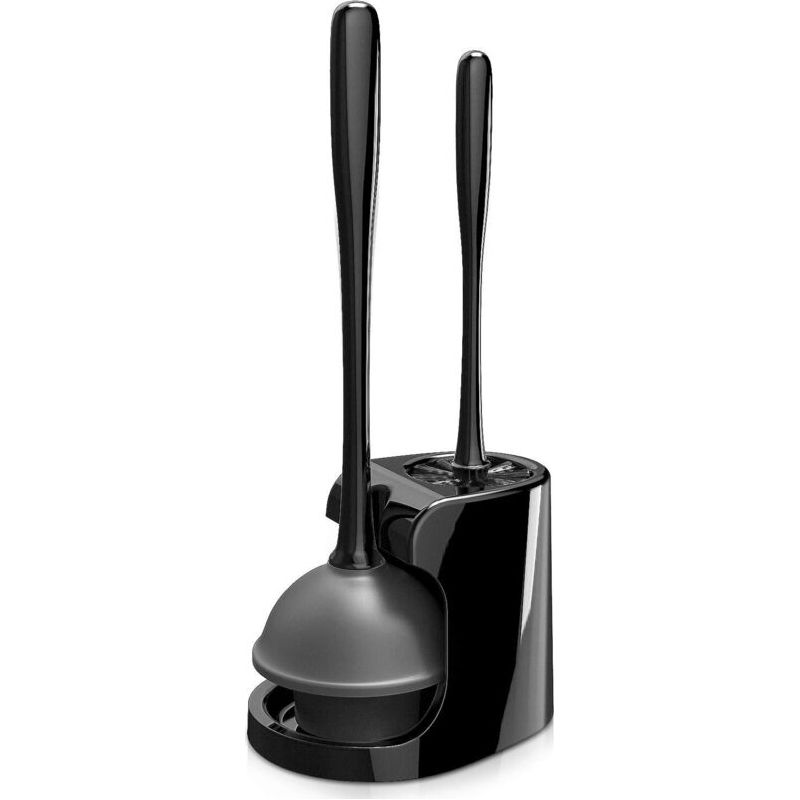 Ensemble De Déboucheur Ventouse Et Brosse Wc Pour Le Nettoyage De La Salle De Bain, Noir, 1 Ensemble
