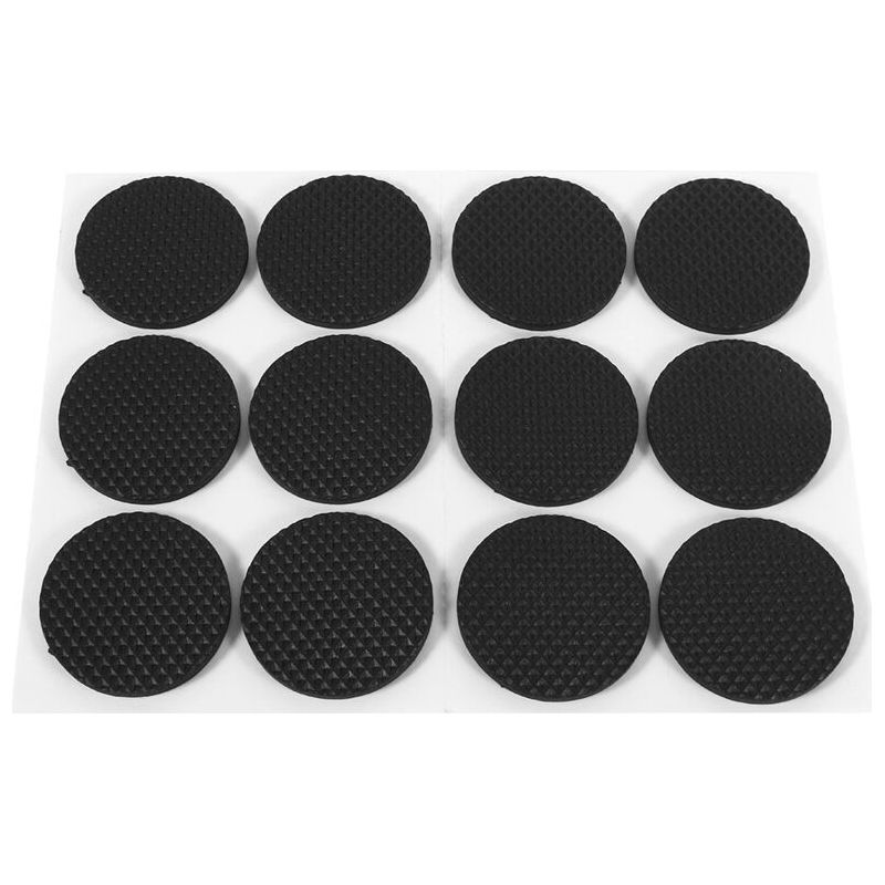 Sjlerst Protecteurs De Sol Auto-adhésifs Noirs, 12 Pièces, Pour Meubles, Canapé, Table, Chaise, Pieds En Caoutchouc Ronds