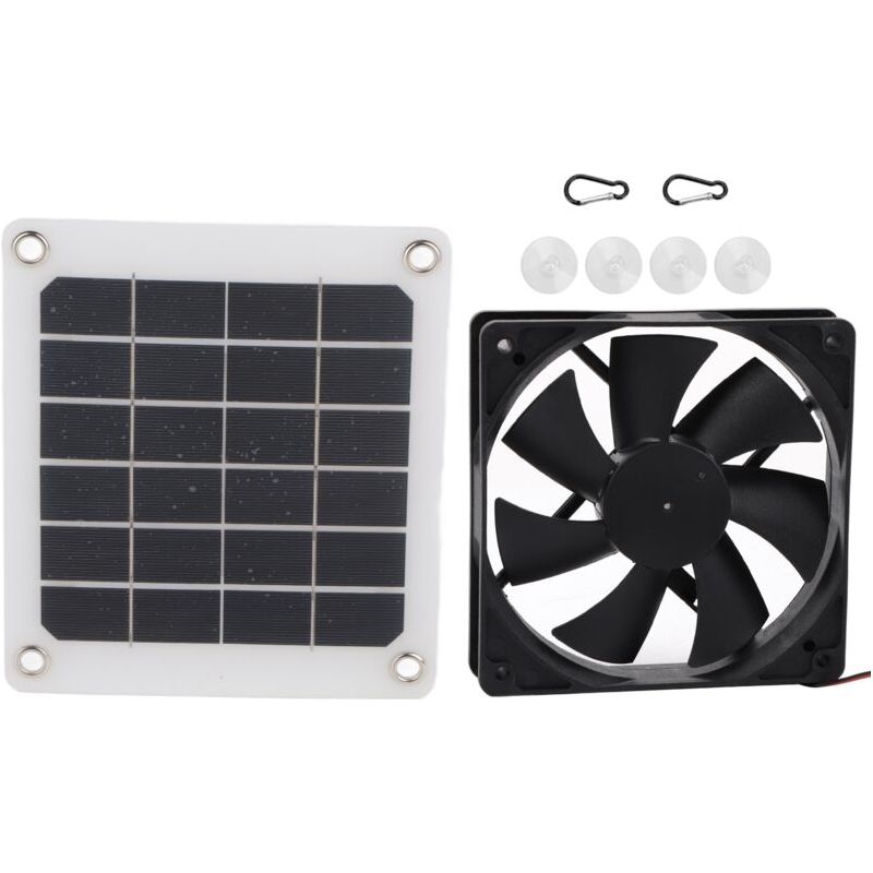 Sjlerst Ventilateur D'Échappement De Panneau D'Énergie Solaire Extérieur 6v 10w, Chargement Usb Pour Serre Et Poulailler