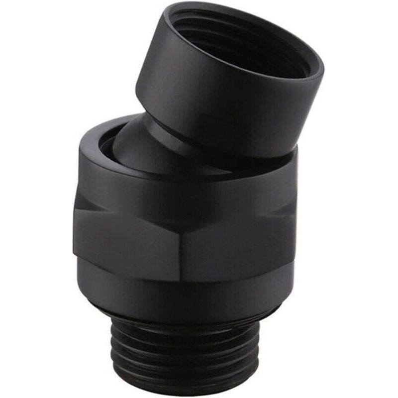 Connecteur De Pommeau De Douche À Grand Débit D'Eau - Bras Dextension Réglable - Joint À Rotule - Adaptateur Universel En Laiton - Pour Salle De Bain - Noir